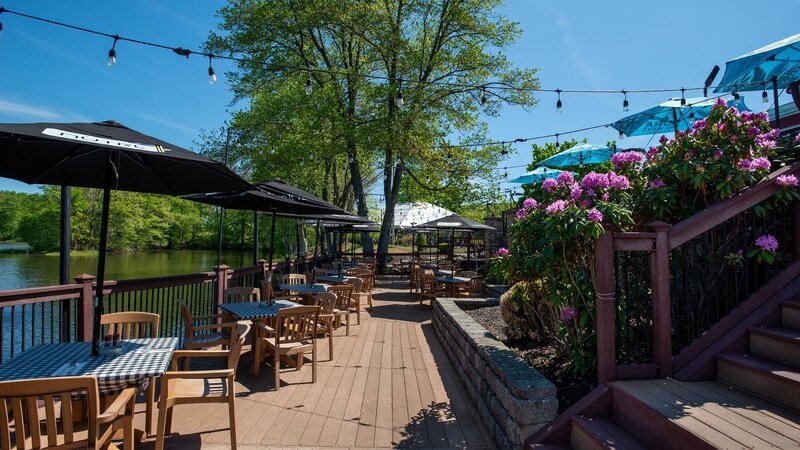 Outdoor dining patio area